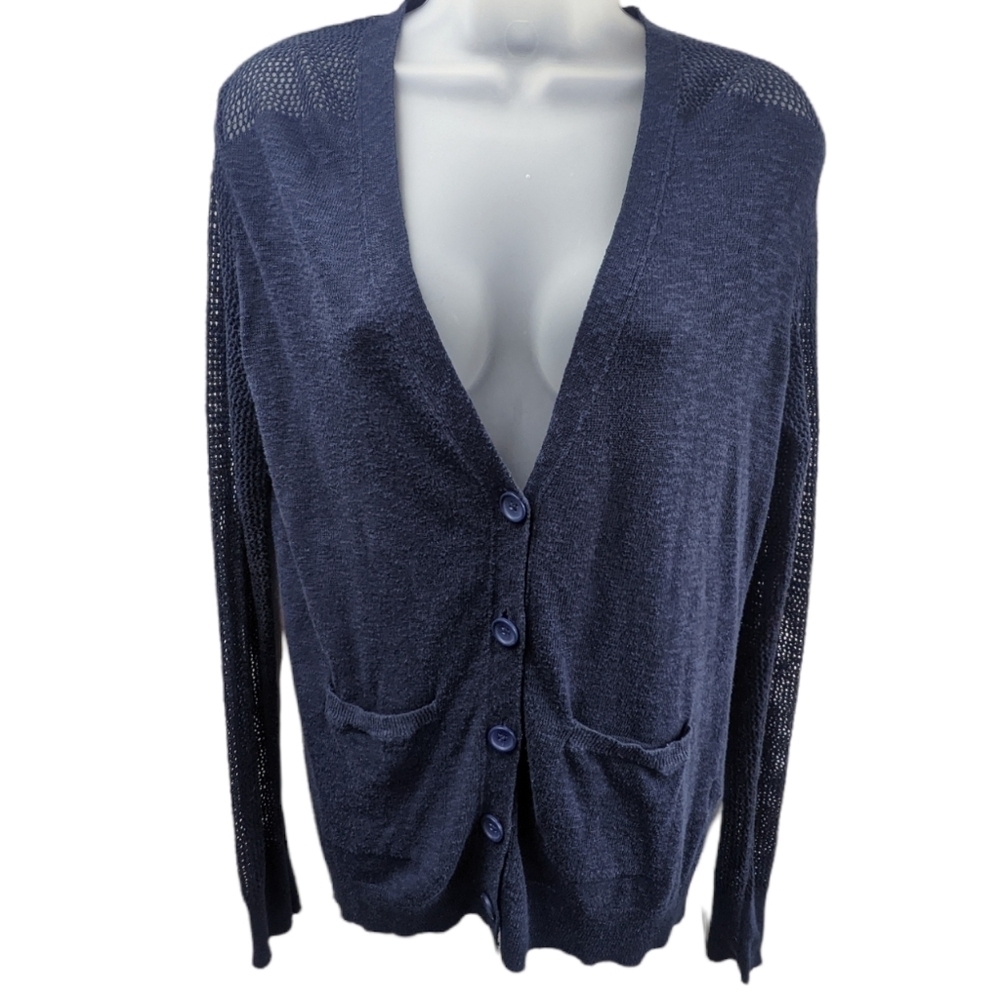 Lucky Brand Burnout Open Knit Cardigan Sz S